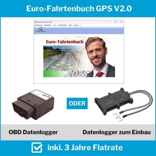 Euro-Fahrtenbuch 2025 GPS V2.0 3 Jahre